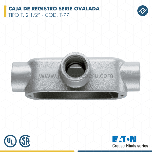 CAJA DE REGISTRO SERIE OVALADA TIPO T 2 1/2″ - CROUSE HINDS