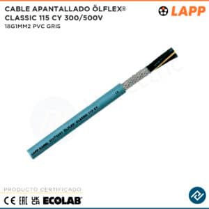 CABLE DE CONTROL APANTALLADO ÖLFLEX® CLASSIC 115 CY 300/500V 18G1MM2 PVC GRIS
