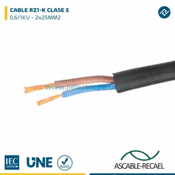 CABLE RZ1-K 0,6/1KV CPR 2x25MM2 - ASCABLE-RECAEL