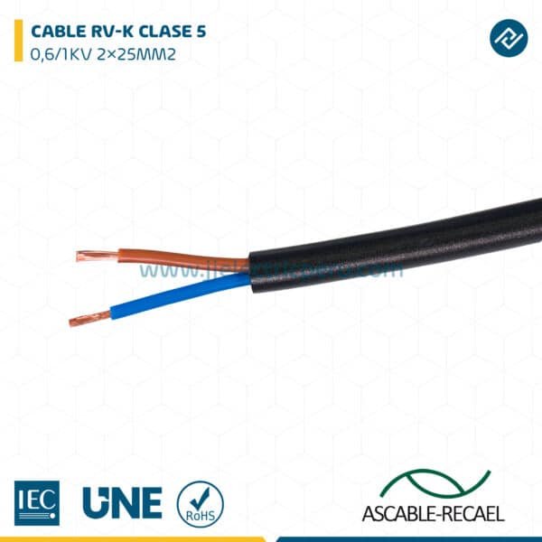 CABLE RV-K 0,6/1KV CPR 2×25MM2 – ASCABLE-RECAEL