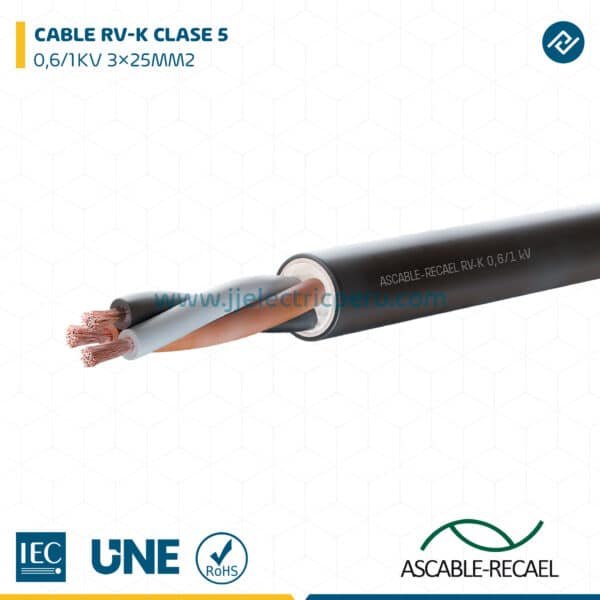 CABLE RV-K 0,6/1KV CPR 3×25MM2 – ASCABLE-RECAEL
