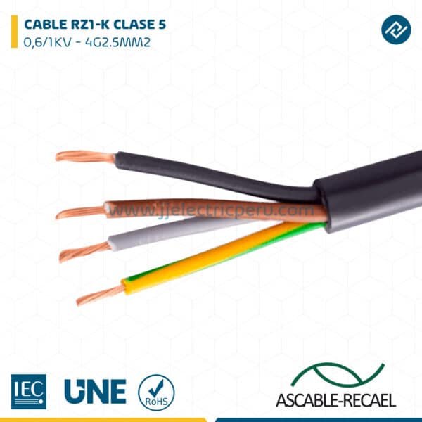 CABLE RZ1-K 0,6/1KV CPR 4G2.5MM2 - ASCABLE-RECAEL