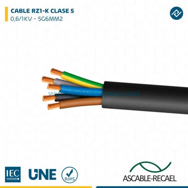 CABLE RZ1-K 0,6/1KV CPR 5G6MM2 - ASCABLE-RECAEL
