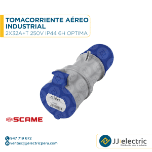 Tomacorriente aéreo industrial 2x32A+T 250V IP44 6h Optima - SCAME