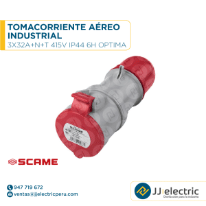 Tomacorriente aéreo industrial 3x32A+N+T 415V IP44 6h Optima - SCAME