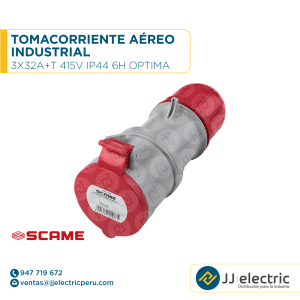 Tomacorriente aéreo industrial 3x32A+T 415V IP44 6h Optima - SCAME