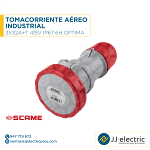 Tomacorriente aéreo industrial 3x32A+T 415V IP67 6h Optima - SCAME