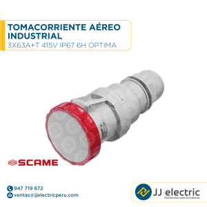 Tomacorriente aéreo industrial 3x63A+T 415V IP67 6h Optima - SCAME