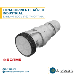 Tomacorriente aéreo industrial 3x63A+T 500V IP67 7h Optima - SCAME