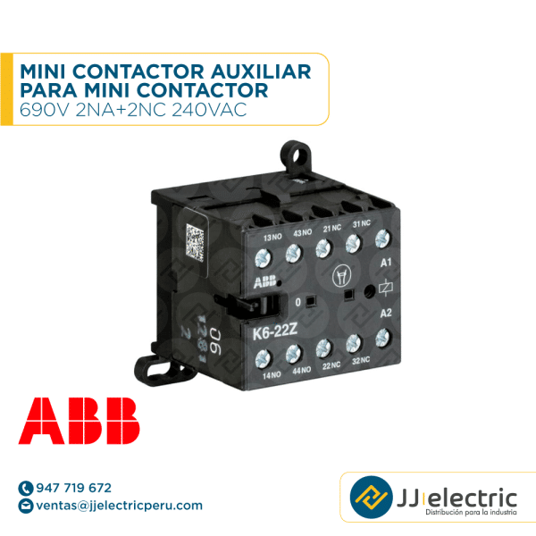 Mini contactor auxiliar para mini contactor 690V 2NA+2NC 240VAC - ABB