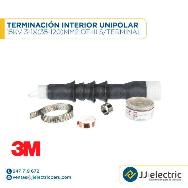 Terminación exterior unipolar 15kV 3-1x(35-120)mm2 QT-III s/terminal - 3M
