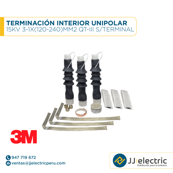Terminación exterior unipolar 15kV 3-1x(120-240)mm2 QT-III s/terminal - 3M
