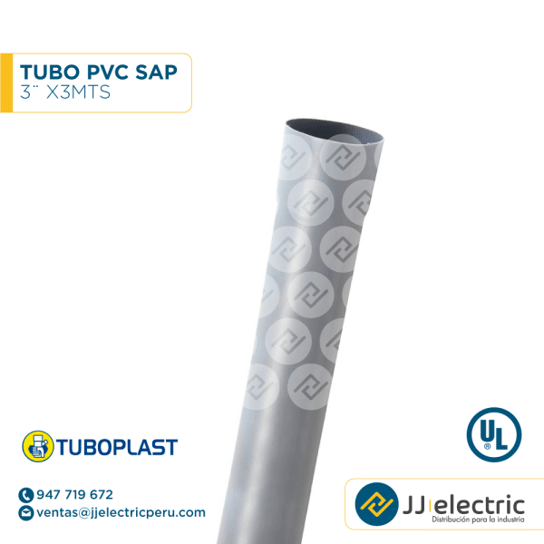 Tubo PVC SAP 3¨ x3mts - TUBOPLAS