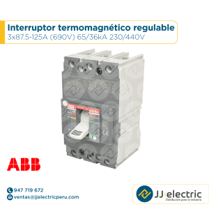 Interruptor termomagnético regulable 3x87.5-125A (690V) 65/36kA 230/440V - ABB