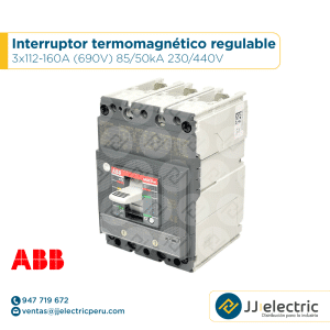 Interruptor termomagnético regulable 3x112-160A (690V) 85/50kA 230/440V - ABB