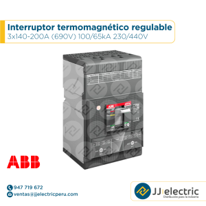 Interruptor termomagnético regulable 3x140-200A (690V) 100/65kA 230/440V - ABB