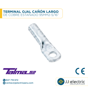 TERMINAL OJAL CAÑÓN LARGO DE COBRE ESTAÑADO 95MM2-5/16´´- TALMA SA