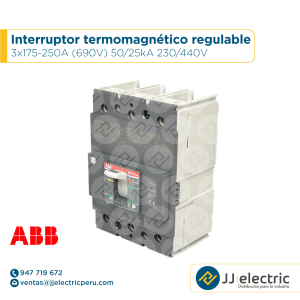 Interruptor termomagnético regulable 3x175-250A (690V) 50/25kA 230/440V - ABB