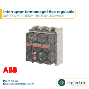 Interruptor termomagnético regulable 3x500-1250A (690V) 85/50kA 230/440V - ABB