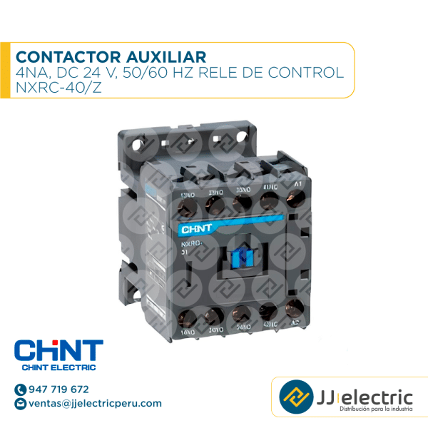 Contactor Auxiliar 4Na, Dc 24 V, 50/60 Hz Rele De Control / NXRC-40/Z DC24V - CHINT