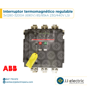 Interruptor termomagnético regulable 3x1280-3200A (690V) 85/85kA 230/440V LSI - ABB
