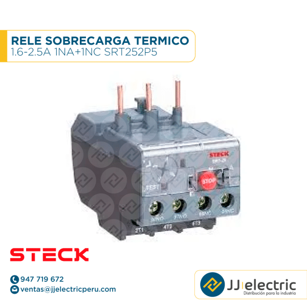 Rele Sobrecarga Térmico 1.6-2.5A 1Na+1Nc Srt252P5 - STECK