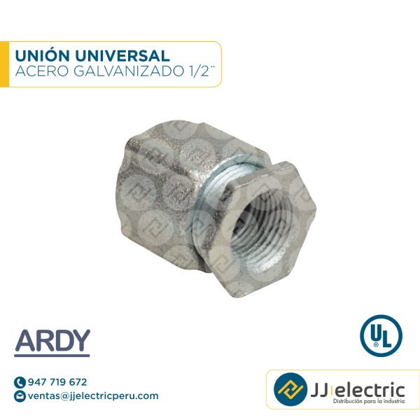 Unión universal acero galvanizado 1/2¨ - ARDY