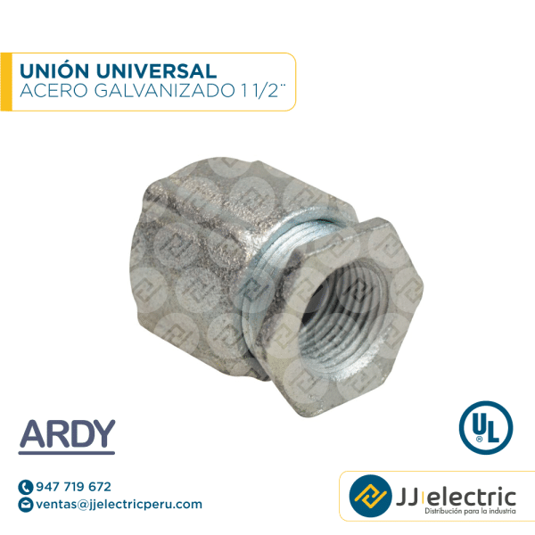 Unión universal acero galvanizado 1 1/2¨ - ARDY