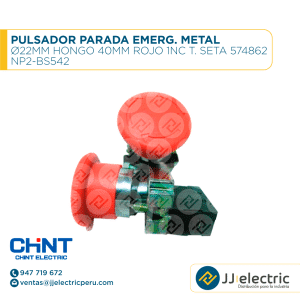 Pulsador Parada Emerg. Metal Ø22Mm Hongo 40Mm Rojo 1Nc T. Seta 574862 / NP2-BS542 - CHINT