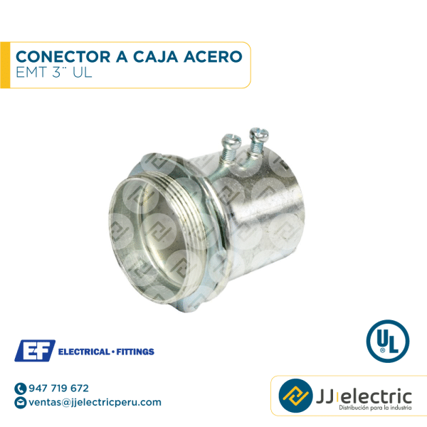 Conector a caja acero EMT 3¨ UL - E.F.