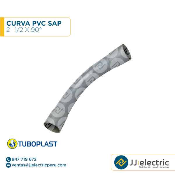 Curva PVC SAP 2¨ 1/2 x 90° - TUBOPLAS