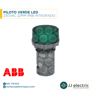 Piloto verde LED 230VAC 22mm IP66 integrado - ABB