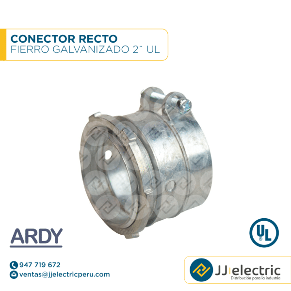 Conector recto fierro galvanizado 2¨ UL - ARDY