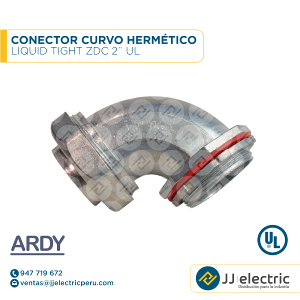 Conector curvo hermético Liquid Tight ZDC 2¨ UL - ARDY