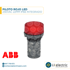Piloto rojo LED 230VAC 22mm IP66 integrado - ABB
