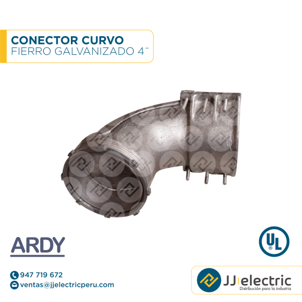 Conector curvo fierro galvanizado 4¨ - ARDY