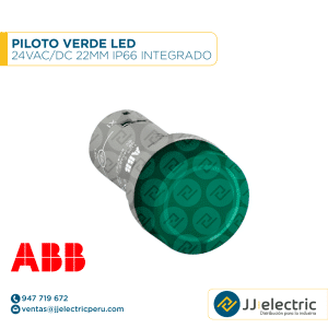 Piloto verde LED 24VAC/DC 22mm IP66 integrado - ABB