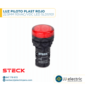 Luz Piloto Plast Rojo 22.5Mm 110Vac/Vdc Led Slds1101 - STECK