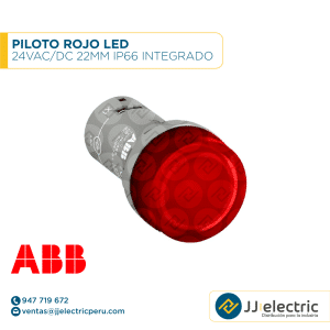 Piloto rojo LED 24VAC/DC 22mm IP66 integrado - ABB