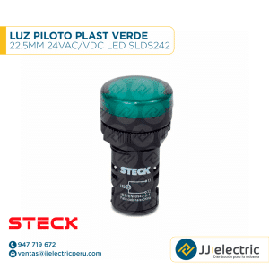 Luz Piloto Plast Verde 22.5Mm 24Vac/Vdc Led Slds242 - STECK