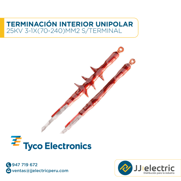 Terminación interior unipolar 25kV 3-1x(70-240)mm2 s/terminal - TYCO ELECTRONICS