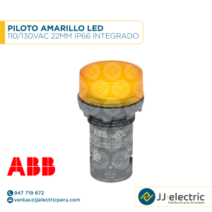 Piloto amarillo LED 110/130VAC 22mm IP66 integrado - ABB