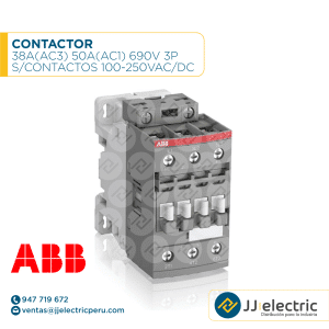 Contactor 38A(AC3) 50A(AC1) 690V 3P s/contactos 100-250VAC/DC - ABB