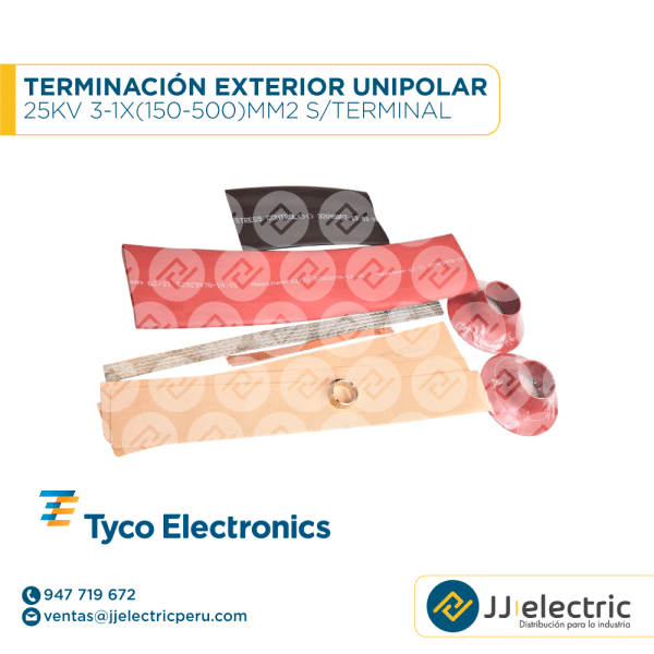 Terminación exterior unipolar 25kV 3-1x(150-500)mm2 s/terminal - TYCO ELECTRONICS