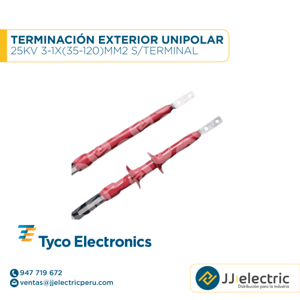 Terminación exterior unipolar 25kV 3-1x(35-120)mm2 s/terminal - TYCO ELECTRONICS