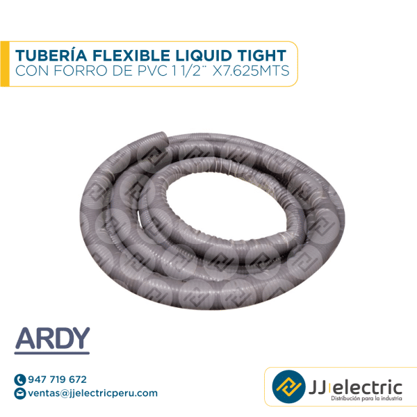 Tubería flexible Liquid Tight con forro de PVC 1 1/2¨ x7.625mts - ARDY
