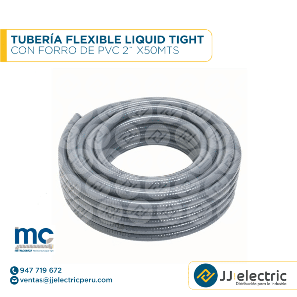 Tubería flexible Liquid Tight con forro de PVC 2¨ x50mts - METAL CORAZA