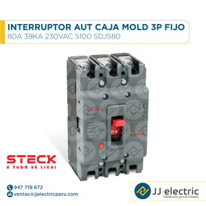 Interruptor Aut Caja Moldeada 3P Fijo 80A 39Ka 230Vac S100 Sdjs80 - STECK