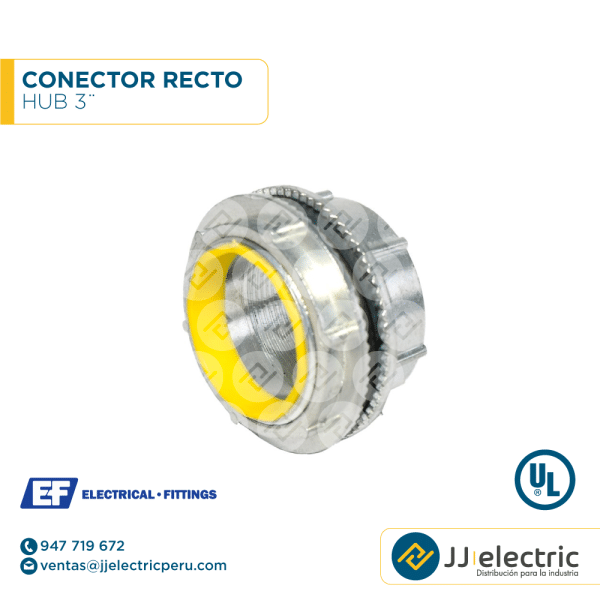 Conector recto HUB 3¨ - E.F.