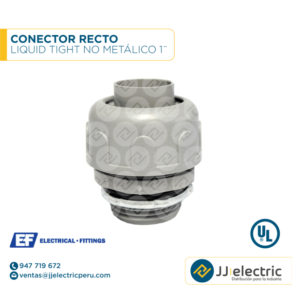 Conector recto Liquid Tight no metálico 1¨ - E.F.